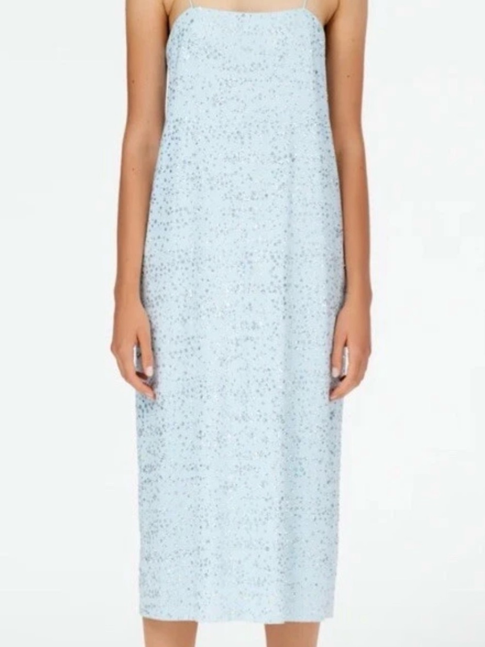 Tibi Scintilla Jersey Slip Midi Dress Pale Blue Size 4 NWT - Picture 7 of 7
